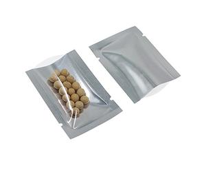 WACCOMT Pack Mylar Foil Open Top Lot de 200 Sachets Hermétiques Pour Aliments Argenté Plastique Emballage en aluminium avec Tear Notch Petit emballage d'échantillonnage 8 x 12 cm