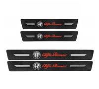 WACDXST 4 Pièces Bandes De Seuil De Porte De Voiture, pour Alfa Romeo Mito (955) Mito 2008-2018 DéRapant Protection Aux Rayures Sticker DéCoration Accessoires,A