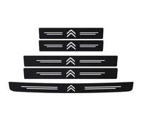 WACDXST 5 Pièces Bandes De Seuil De Porte De Voiture, pour Citroen C4 II Grand Picasso 2016-2018 DéRapant Protection Aux Rayures Sticker DéCoration Accessoires