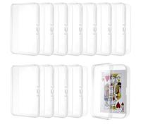 WACH AUF 18 Pièces BoîTe à Cartes à Jouer, Boite Plastique Transparente (10,5 x 7,5 x 2,5 cm), Petite BoîTe de Rangement AdaptéE Aux Cartes Bancaires, Cartes de Visite, Cartes de Jeu