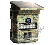 WACHMAN Caméra de chasse solaire avec détecteur de mouvement - Vision nocturne - 2K - Vision à 90° - Avec déclencheur rapide de 0,3 s - Optique étendue avec 26 LED IR de qualité supérieure - IP68