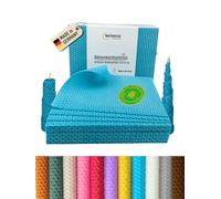 Wachsmann Lot de 20 plaques de cire d'abeille d'Allemagne - Turquoise - 20 x 15 cm - Pour fabriquer soi-même des bougies en cire d'abeille