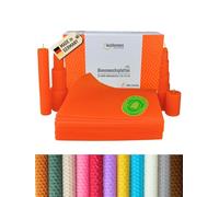 Wachsmann Lot de 20 plaques de cire d'abeille en provenance d'Allemagne, orange, 20 x 15 cm, pour fabriquer soi-même des bougies en cire d'abeille