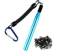 Wacky Rig Outil avec 100 anneaux en O - Kit complet d'outils pour gréer Senko Stick et autres appâts souples, accessoires essentiels pour la pêche (bleu lac)