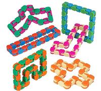 Wacky Tracks Sensorial Fidget Toys Snap and Click Fidget Cube Puzzles Bulk Lot de 6 par Neliblu - TDAH, Autisme, Thérapie de Soulagement du Stress - Jouets Fidget pour Enfants Sensoriels, Tenir