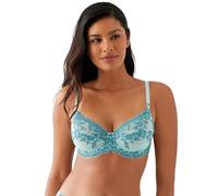 Wacoal Embrace Lace Unlined Underwire Mid Coverage Bra, 65191 Soutien-Gorge, Opaque, Bleu Coquille d'œuf/Bleu Bretagne, 100D Femme