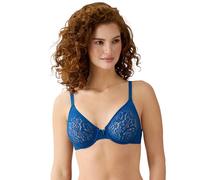 Wacoal Halo Lace Unlined Mid Coverage Underwire Bra, 851205, Poséidon, 95F
