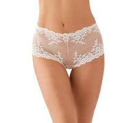 Wacoal Women's Embrace Lace Boy Short Pant, Naturally Nude/Ivory, 8