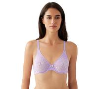 Wacoal Women's Halo Lace Unlined Mid Coverage Underwire Bra, 851205, Purple Rose, 34D