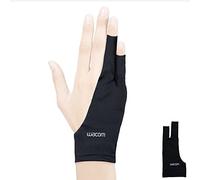 Wacom Drawing Glove, Two-Finger Artist Glove for Drawing Tablet Pen Display, 90% Recycled Material, eco-Friendly, One-Size (1 Pack), Black