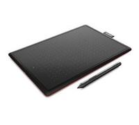 Wacom One by Wacom - Numériseur - droitiers et gauchers - 21.6 x 13.5 cm - électromagnétique - filaire - USB - noir, rouge G