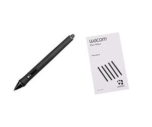 Wacom Stylet Grip Pen pour Intuos Pro, Intuos 4/5, Cintiq et Cintiq Companion 1/2 & ACK-20001 Stylo Standard, Noir 5 pcs