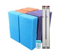 Wacredo Kit d'entretien pour filtre de bassin Oase Biotec Screenmatic² 90 000 - Kit de démarrage de filtre - 2 ampoules de 55 W - Kit complet de traitement de l'eau - Éponge filtrante - Éponges de