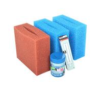 Wacredo Kit d'entretien pour Oase Biosmart 7000/UVC 8000 - Kit d'éponges UVC 9 W - Kit complet de démarrage de filtre - Traitement de l'eau - Éponge filtrante - Éponges de rechange