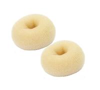 WACURRENTHYD - Lot de 2 donuts pour chignon - Taille M (7,6 cm, beige) - Pour chignon - Taille M - 7,6 cm - Beige