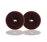 WACURRENTHYD Lot de 2 petits donuts pour cheveux courts et fins (S (5,1 cm), marron/taille S, 6,4 cm/marron