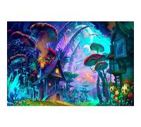 WACYDSD Puzzle en Bois 1000 pièces pour Adultes, Art Fantastique forêt de Champignons Magiques, Puzzle défiant pour décoration Murale, 75x50cm