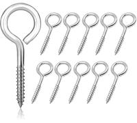 wadafen 10 Pcs Crochet a Visser Inox, M6 x 82 mm, Piton à Visser en Acier Inoxydable,Crochets à Vis pour Hamacs,Voiles D'ombrage,Chaises à Bascule,Fauteuils Suspendus,Argenté