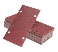 wadafen Papier de Verre pour Ponceuse Vibrante, 40 Feuilles Papier a Poncer 93x185 mm Papier Abrasif Poncage 8 Trous Crochets et Boucles Grain 40/60/80/120/240 pour Bois Ponceuse Orbitales