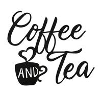 Wadakada 1 Pièce Signe de Café et Bar à Thé en Métal Suspendu Art Mural Décor de Tasse Noire Lettre Décorations Noires pour Café Ferme Cuisine