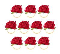 Wadakada 10 PièCes Rouge Rose Forme Boucle Anneau FêTe de Mariage Saint Valentin HôTel Table DéCor Porte-Serviettes