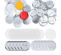Wadakada 100 Ensembles de PièCes de Bouton Rond Fournitures de Fabrication Vierges 58Mm Kits de Fabrication D'Insigne de Bouton en MéTal, PièCes de Bouton de Broche Vierge