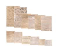 Wadakada 12 Feuilles D'Autocollants en RéSine de Lettre, Petits Autocollants de NuméRo D'Alphabet, Alliage, Auto-AdhéSifs, Or et Argent, 3 Mm/4,5 Mm de Haut