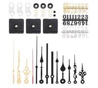 Wadakada 3 PièCes MéCanisme de Mouvement D'Horloge à Quartz à Arbre Long avec 5 Paires D'Aiguilles et de Chiffres Kit de PièCes D'Horloge à Faire Soi-MêMe Remplacement 31Mm