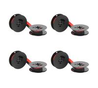 Wadakada 4 Pièces de de Machine à Écrire à Double Bobine d'encre de de Machine à Écrire Pièce de Rechange d'encre à Double Bobine pour la Plupart des Machines à Écrire (Noir et Rouge)