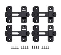 Wadakada 4 Serrures de Porte Robustes à 180 Degrés, Verrou de Sécurité pour Salle de Bain, Jardin, Grange, Porte Coulissante