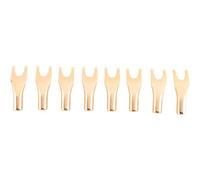 Wadakada 8PCS HiFi Banana Y Spade Y Plaqués Or Cuivre Pur Fourche Connecteurs de Haut-Parleur HiFi Durables Faciles à Utiliser Cuivre
