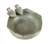Wadakada Bain de Naissance en CéRamique DéCor de Jardin Mangeoire de Naissance Aquarium en CéRamique Finition RéTro Mangeoire à Oiseaux