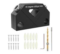 Wadakada Guide de Perçage D'Angle 45° Kit de Gabarit de Cheville en Aluminium Outil D'Angle de Joint de Travail Du Bois pour Joint de Cheville Coudé (Ensemble de Diamants A 8.0) Facile à Utili