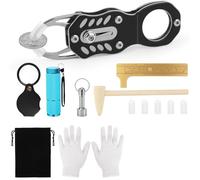 Wadakada Kit de Test de Pièces D'Argent, Testeur de Pièces pour Test de Résonance et Comparaison de Taille, Loupe/Marteau/Porte-Clés.