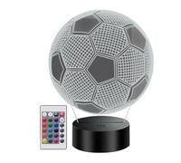 Wadakada Lampe de Football pour Enfants, Veilleuse Illusion 3D, 16 Couleurs, Télécommande, pour Les Garçons,