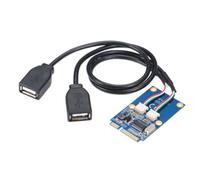 Wadakada Mini PCI-E à PCI-Express 2 Port USB 2.0 Carte D'Adaptateur avec Connecteur d'alimentation Fonctionnalité de Convertisseur USB