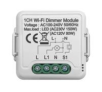 Wadakada Module de Commutateur de Variateur Intelligent Tuya Wifi 10A, Prise en Charge Du Contrôle à 2 Voies, 1 Gang, Compatible avec L'Application Home Smart Life