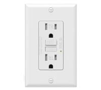 Wadakada Prise GFCI 15 A, Prise Électrique GFI Auto-Test, Prise GFCI Inviolable avec Plaque Murale Blanche