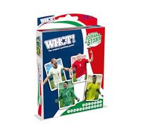 Waddingtons Number 1 World Football Stars WhHOT! Le jeu de cartes contient 53 cartes jouables dont Harry Kane Erling Haaland et Mary Earps jeu de voyage, excellent cadeau et jouet pour garçons et