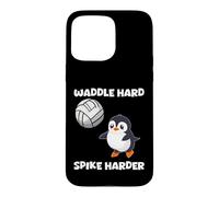 Waddle Hard Spike Harder, Joueur de Pingouins Amusant et Amoureux des Animaux Coque pour iPhone 15 Pro Max