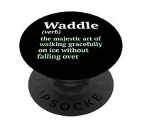 Waddle : l'art majestueux de Marcher sur la Glace pour Les Amoureux des Pingouins PopSockets PopGrip Adhésif