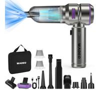 WADEO Aspirateur à Main 3 en 1 Batterie 18000pa, 35mins d'autonomie, 3 Vitesses 210000 TR/Min Souffleur de Poussière 7500 Mah Batterie, Aspirateur de Voiture pour Voiture, Maison, Nettoyage du Bureau