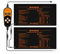 WADEO Tapis Chauffant pour Semis 50W avec Thermostat Numérique [2 Tapis, 1 Contrôleur] - Coussin Chauffant Réglable pour Germination, Boutures, Serre et Terrarium Reptile (IP67, 52x25 cm)