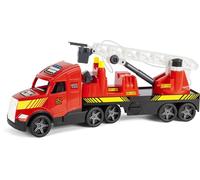 Wader 36221 - Magic Truck Pompiers avec échelle Extensible, Lance à Eau et projecteurs Lumineux, Taille env. 79 cm, pour Enfants à partir de 3 Ans, Cadeau pour Jeux créatifs