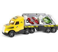 Wader 36231 - Magic Truck Transporteur de Voitures avec 2 véhicules de qualité supérieure et rampes de départ, Taille env. 79 cm, pour Enfants à partir de 3 Ans, Convient comme Cadeau
