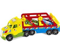 Wader 36361 - Magic Truck avec Deux Voitures et Une Rampe, Taille env. 59,5 cm, pour Enfants à partir de 3 Ans, Convient comme Cadeau pour des Jeux créatifs