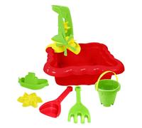 Wader 72013 - Bac à Sable avec Moulin, Seau, Pelle, râteau, Bateau et Moule à Sable, Dimensions env. 35,5 x 14 x 35,5 cm, pour Enfants à partir de 12 Mois, Convient comme Cadeau pour Jeux créatifs