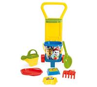 Wader 81170 - Jouet de Sable Paw Patrol avec Caddy, Seau, Carafe d'eau, passoire, râteau et 2 moules à Sable 8 pièces