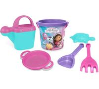 Wader 82153 - Gabbys Dollhouse Set de Jouets de Sable avec Seau de 1 L, arrosoir, Tamis, Pelle, râteau et Moule à Sable, 6 pièces, pour Enfants à partir de 12 Mois, Convient comme Cadeau