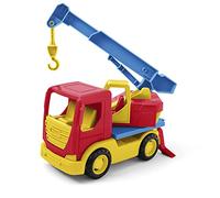 Wader Tech Truck 35317 - Camion avec Grue, Crochet Mobile, tête rotative et Axes en Acier Stable, env. 26 x 11,5 x 32 cm, à partir de 12 Mois, idéal comme Cadeau pour Les Jeux créatifs